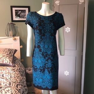 Sandra Darren Blue and black dress size 12